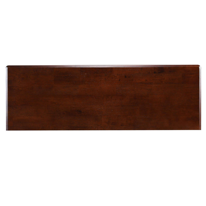 Sunset Trading Andrews Sideboard with Large Display Shelf | 3 Drawers 2 Storage Cabinets | Chestnut Brown