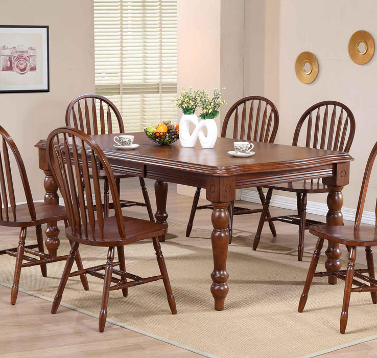 Sunset Trading Andrews 72" Rectangular Extendable Dining Table | Chestnut Brown | Seats 8