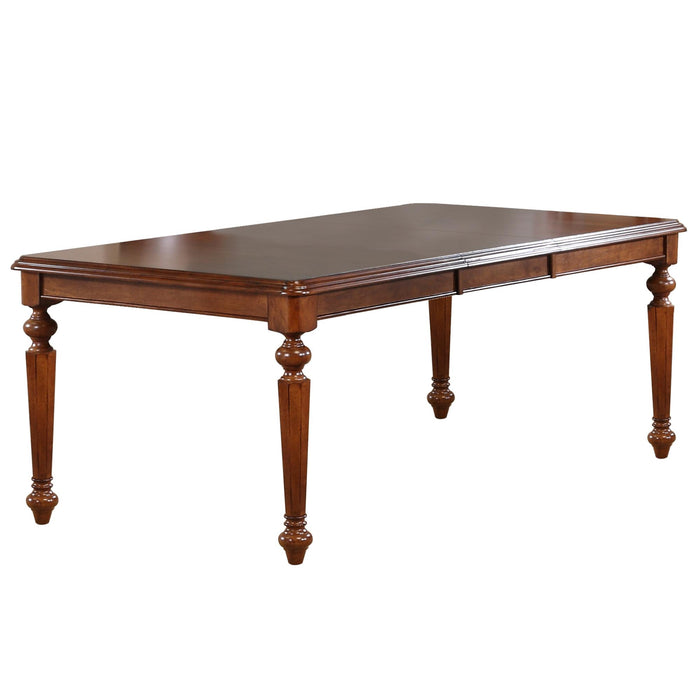 Sunset Trading Andrews 76" Rectangular Extendable Butterfly Leaf Dining Table | Chestnut Brown | Seats 8