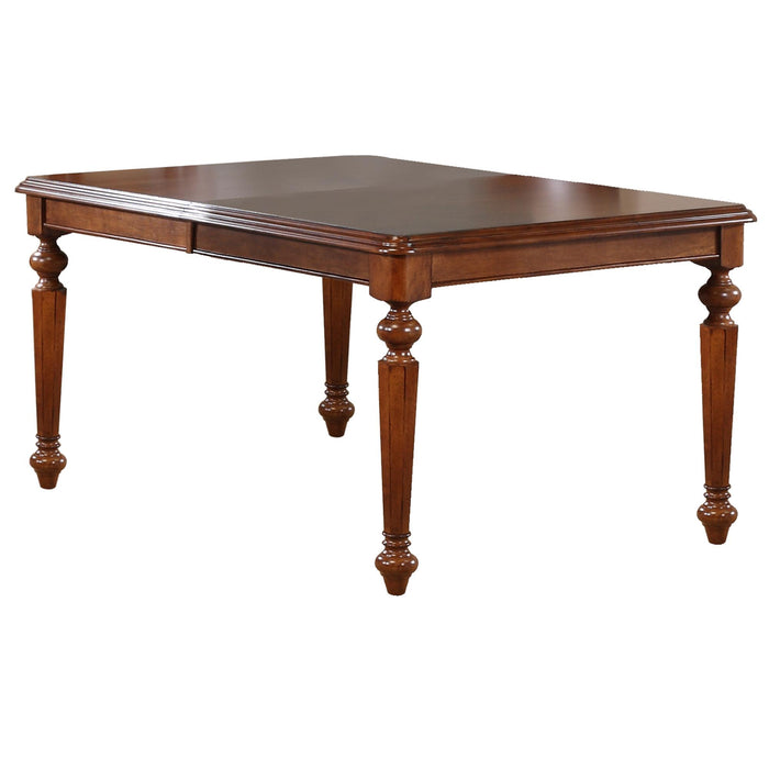 Sunset Trading Andrews 76" Rectangular Extendable Butterfly Leaf Dining Table | Chestnut Brown | Seats 8