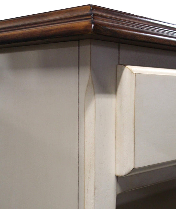 Sunset Trading Andrews Server | Antique White with Chestnut Brown Top