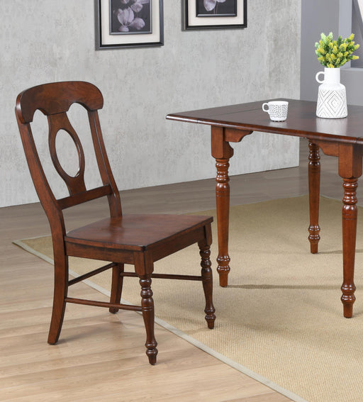 Sunset Trading Andrews Napoleon Dining Side Chair | Chestnut Brown Solid Wood | Set of 2 -  Chapter 11 Furniture (Lewiston, Maine)
