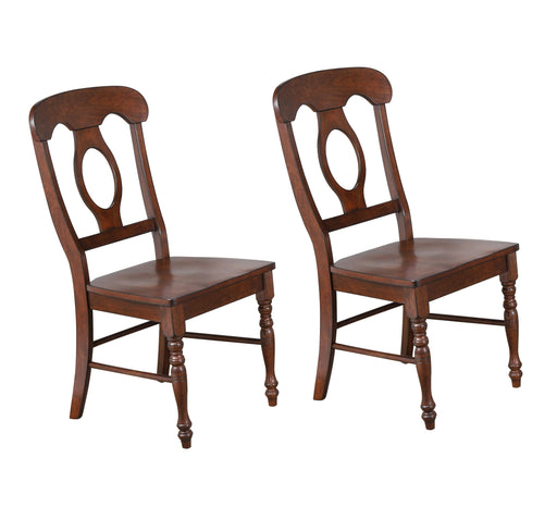 Sunset Trading Andrews Napoleon Dining Side Chair | Chestnut Brown Solid Wood | Set of 2 -  Chapter 11 Furniture (Lewiston, Maine)
