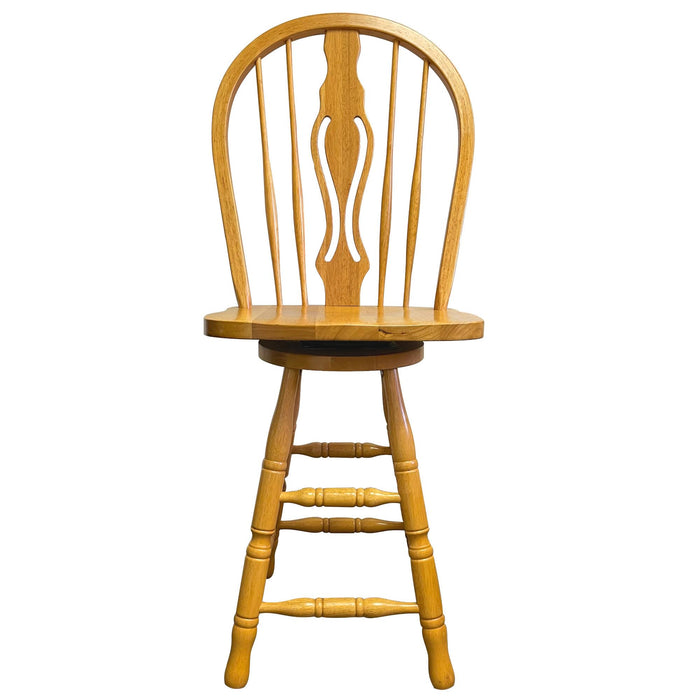 Sunset Trading Oak Selections 24" Keyhole Windsor Barstool | Counter Height Stool | Light Oak -  Chapter 11 Furniture (Lewiston, Maine)