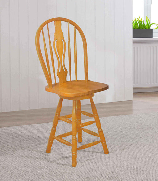 Sunset Trading Oak Selections 24" Keyhole Windsor Barstool | Counter Height Stool | Light Oak -  Chapter 11 Furniture (Lewiston, Maine)