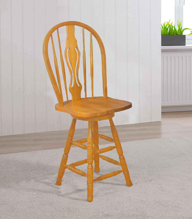 Sunset Trading Oak Selections 24" Keyhole Windsor Barstool | Counter Height Stool | Light Oak -  Chapter 11 Furniture (Lewiston, Maine)