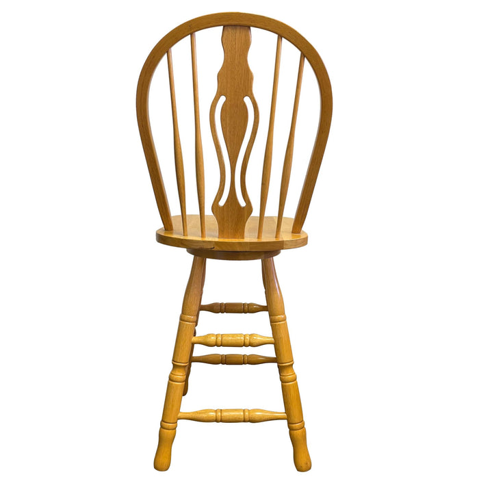 Sunset Trading Oak Selections 24" Keyhole Windsor Barstool | Counter Height Stool | Light Oak -  Chapter 11 Furniture (Lewiston, Maine)