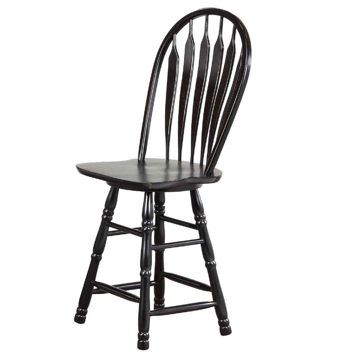 Sunset Trading Black Cherry Selections 24" Swivel Barstool | Counter Height Stool | Antique Black