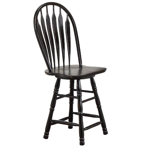 Sunset Trading Black Cherry Selections 24" Swivel Barstool | Counter Height Stool | Antique Black -  Chapter 11 Furniture (Lewiston, Maine)
