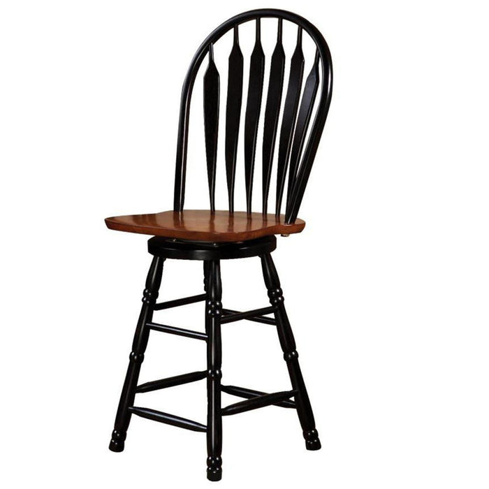 Sunset Trading Black Cherry Selections 24" Swivel Barstool | Counter Height Stool | Antique Black and Cherry