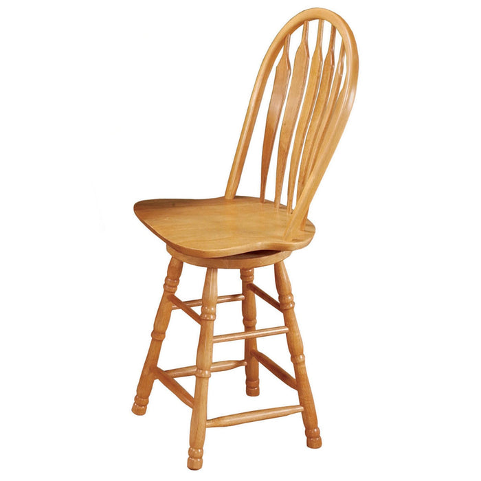 Sunset Trading Oak Selections 24" Swivel Barstool | Counter Height Stool | Light Oak