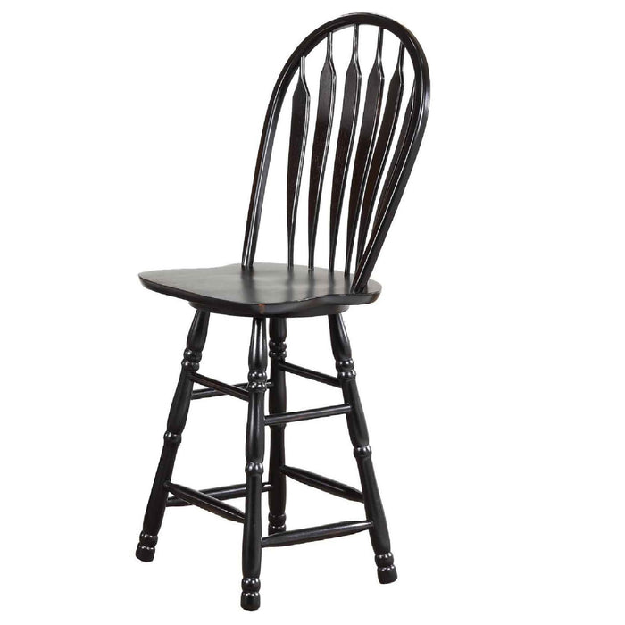 Sunset Trading Black Cherry Selections 30" Swivel Barstool | Pub Height Stool | Antique Black