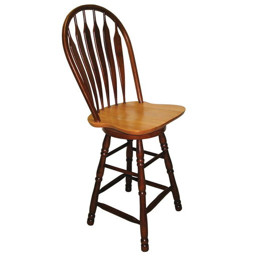 Sunset Trading Oak Selections 30" Swivel Barstool | Pub Height Stool | Nutmeg Brown and Light Oak -  Chapter 11 Furniture (Lewiston, Maine)