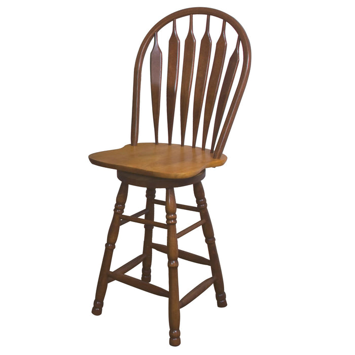 Sunset Trading Oak Selections 30" Swivel Barstool | Pub Height Stool | Nutmeg Brown and Light Oak