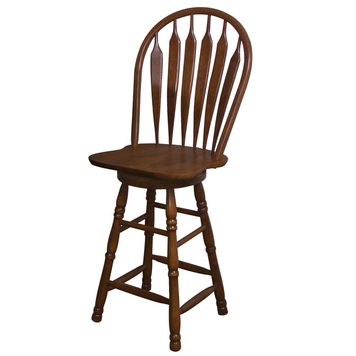 Sunset Trading Oak Selections 30" Swivel Barstool | Pub Height Stool | Nutmeg Brown