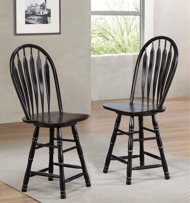 Sunset Trading Black Cherry Selections 30" Swivel Barstool | Pub Height Stool | Antique Black