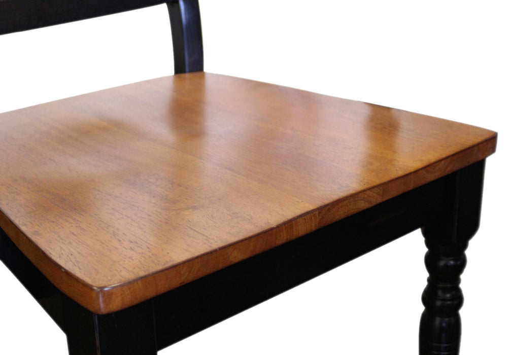 Sunset Trading Black Cherry Selections Napoleon Barstool | Antique Black with Cherry Seats | Counter Height Stool | Set of 2