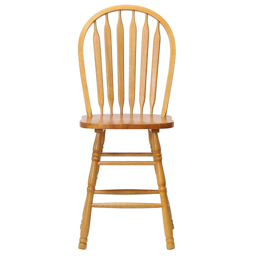 Sunset Trading Selections Arrowback Windsor 24" Barstool | Light Oak Solid Wood Counter Height Stool | Set of 2 -  Chapter 11 Furniture (Lewiston, Maine)