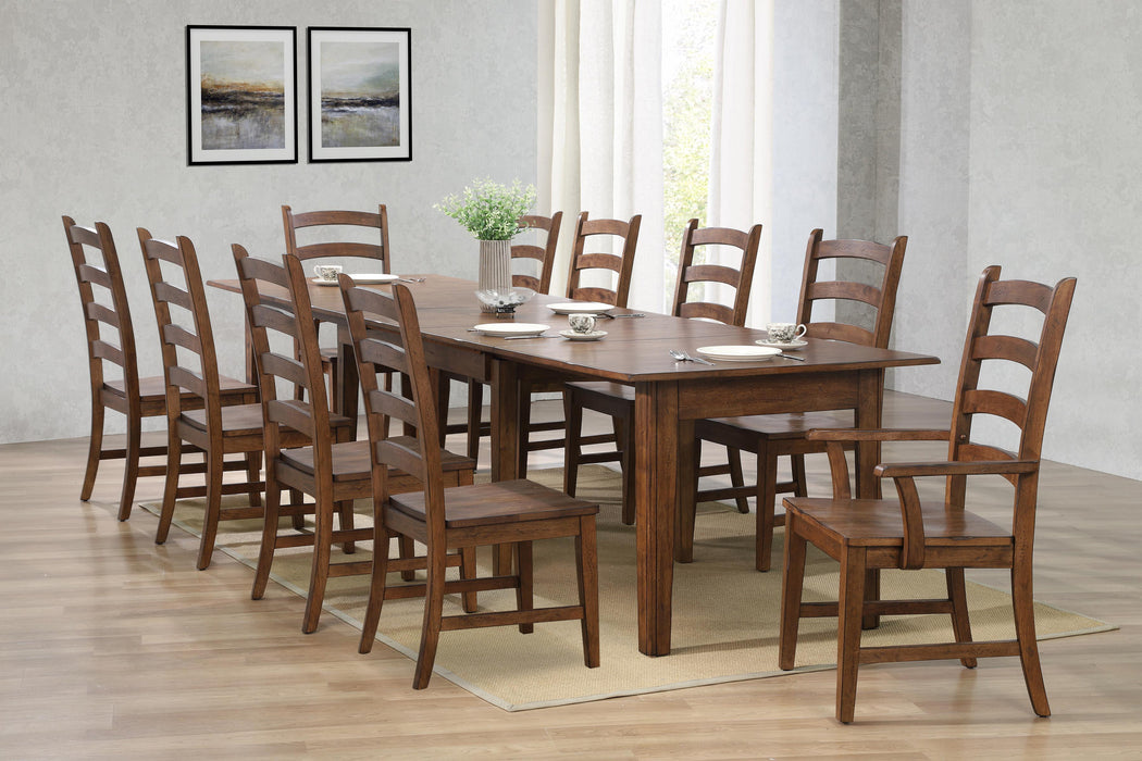 Sunset Trading Simply Brook 11 Piece 134" Rectangular Extendable Table Dining Set | Amish Brown | Seats 12 -  Chapter 11 Furniture (Lewiston, Maine)
