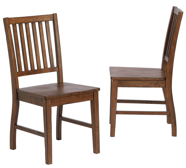 Sunset Trading Simply Brook 7 Piece 60" Rectangular Table Dining Set | 6 Chairs | Amish Brown | Seats 7 -  Chapter 11 Furniture (Lewiston, Maine)