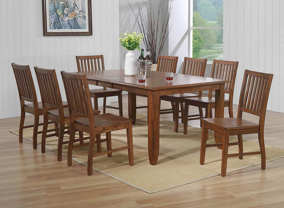Sunset Trading Simply Brook 10 Piece 72" Rectangular Extendable Table Dining Set | Sideboard | Amish Brown | Seats 8 -  Chapter 11 Furniture (Lewiston, Maine)