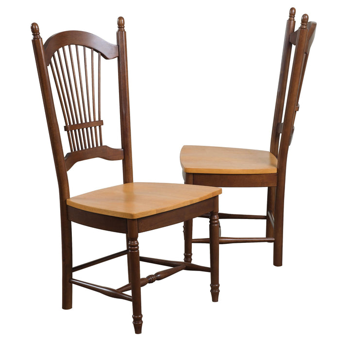 Sunset Trading Oak Selections Allenridge Dining Chair | Nutmeg Brown and Light Oak | Set of 2