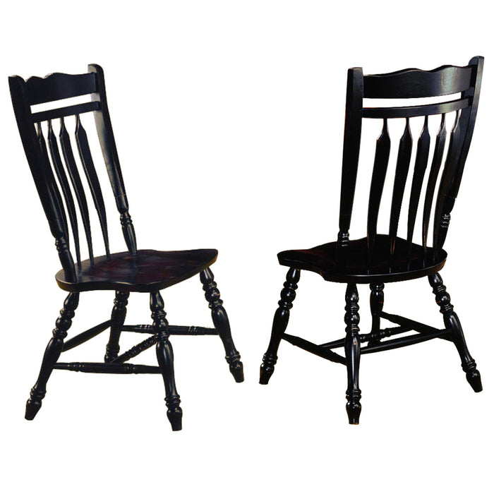 Sunset Trading Black Cherry Selections Aspen Dining Chair | Antique Black | Set of 2