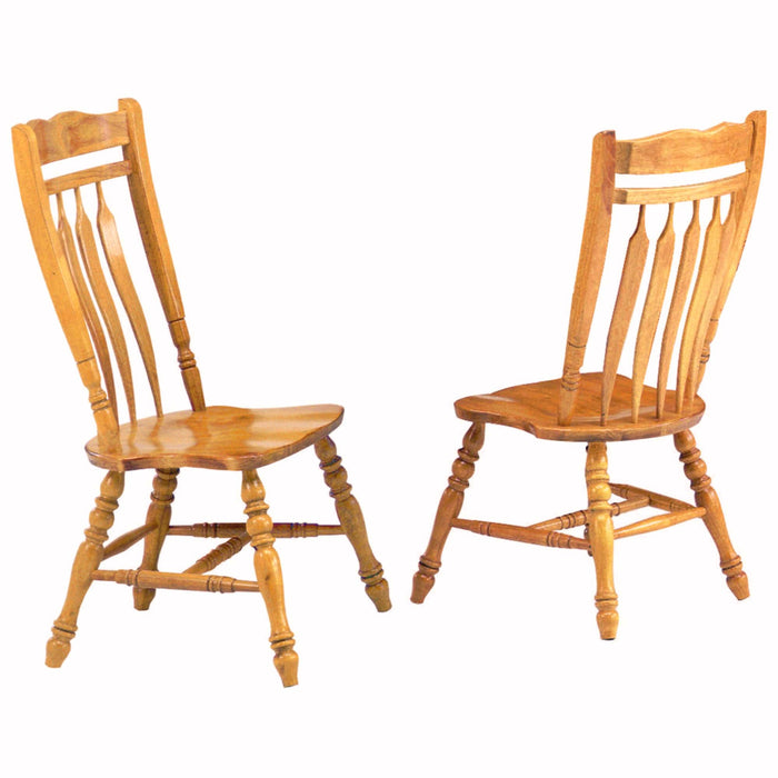 Sunset Trading Oak Selections Aspen Dining Chair | Light Oak | Set of 2