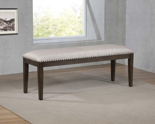 Sunset Trading Cali 50" Upholstered Dining Bench | Brown Solid Wood | Nailheads -  Chapter 11 Furniture (Lewiston, Maine)