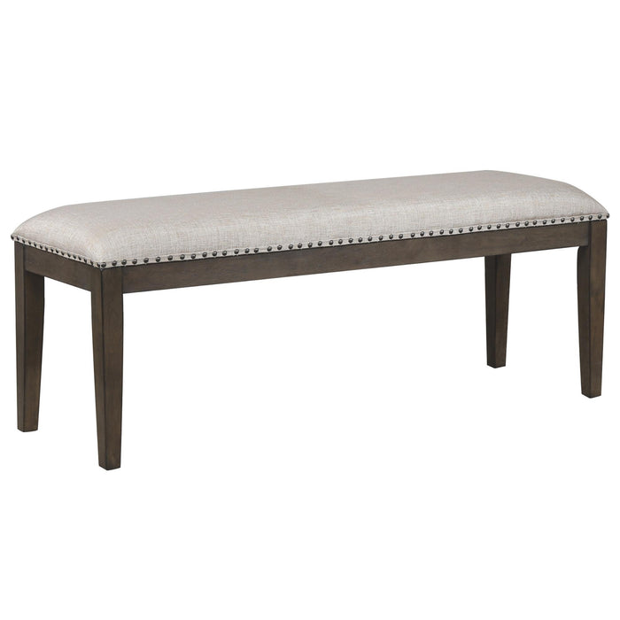 Sunset Trading Cali 50" Upholstered Dining Bench | Brown Solid Wood | Nailheads -  Chapter 11 Furniture (Lewiston, Maine)