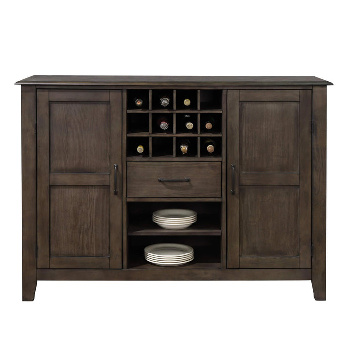 Sunset Trading Cali Server | Wine Rack | Cabinets Drawers Open Shelf Storage