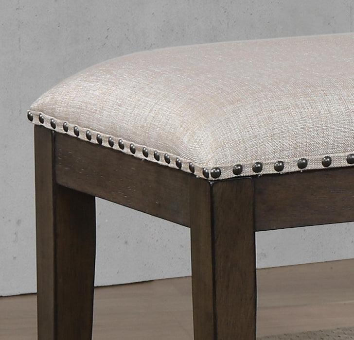 Sunset Trading Cali 50" Upholstered Dining Bench | Brown Solid Wood | Nailheads -  Chapter 11 Furniture (Lewiston, Maine)