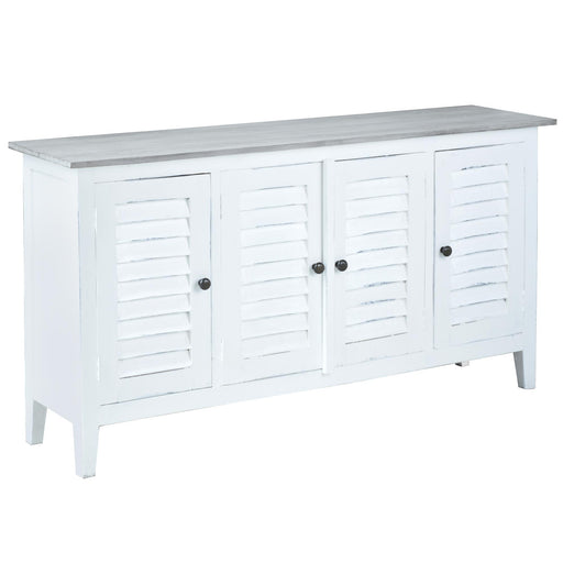 Sunset Trading Cottage Shutter Door Credenza | Distressed White/ Gray Solid Wood | Fully Assembled Sideboard -  Chapter 11 Furniture (Lewiston, Maine)