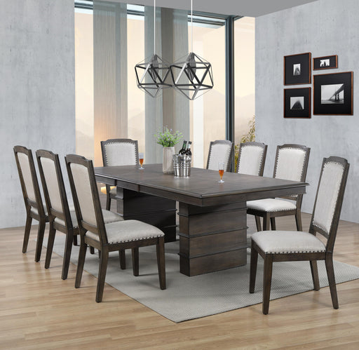Sunset Trading Cali 9 Piece 96" Rectangular Extendable Dining Table Set | Brown Solid Wood | Seats 8 -  Chapter 11 Furniture (Lewiston, Maine)
