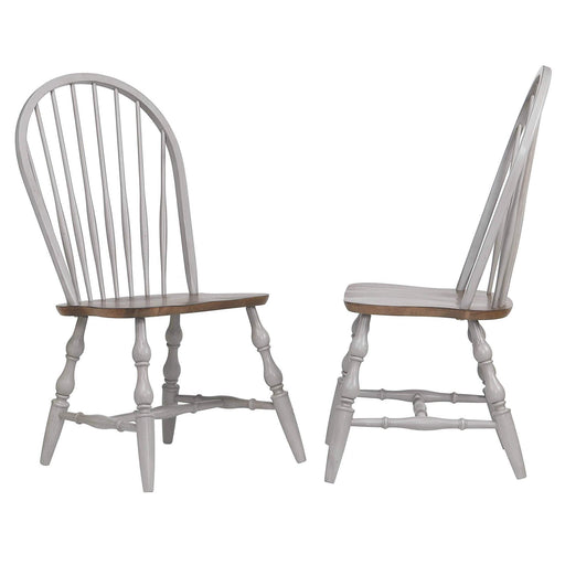 Sunset Trading Country Grove Windsor Dining Chair | Distressed Gray and Brown Wood | Set of 2 -  Chapter 11 Furniture (Lewiston, Maine)