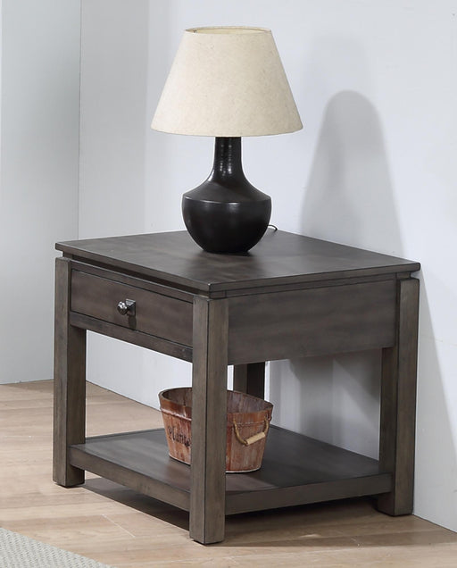 Sunset Trading Shades of Gray End Table with Drawer and Shelf -  Chapter 11 Furniture (Lewiston, Maine)