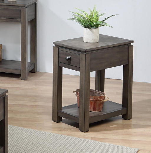 Sunset Trading Shades of Gray Narrow End Table with Drawer and Shelf -  Chapter 11 Furniture (Lewiston, Maine)