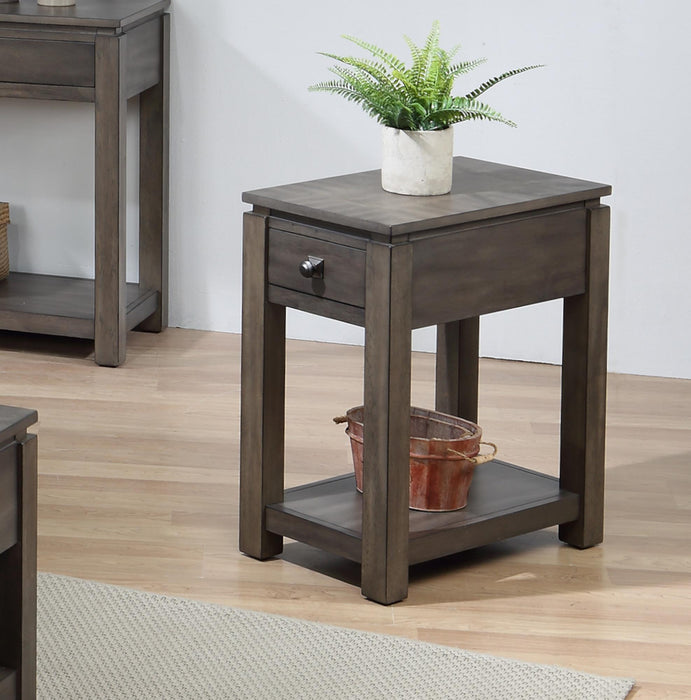 Sunset Trading Shades of Gray Narrow End Table with Drawer and Shelf -  Chapter 11 Furniture (Lewiston, Maine)