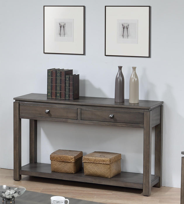 Sunset Trading Shades of Gray Sofa Console with Drawers and Shelf -  Chapter 11 Furniture (Lewiston, Maine)