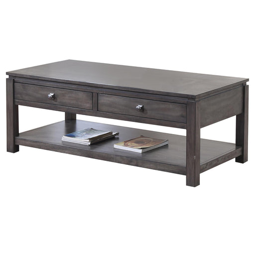 Sunset Trading Shades of Gray Coffee Table with Drawers and Shelf -  Chapter 11 Furniture (Lewiston, Maine)