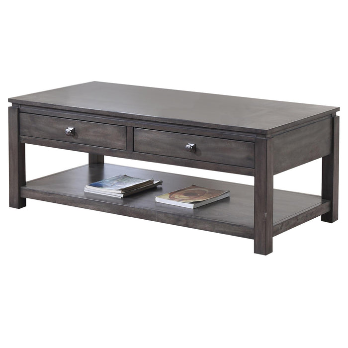 Sunset Trading Shades of Gray Coffee Table with Drawers and Shelf -  Chapter 11 Furniture (Lewiston, Maine)