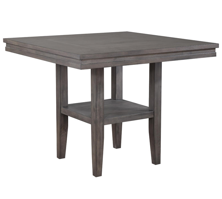 Sunset Trading Shades of Gray 5 Piece 45" Square Pub Set | Table with Storage Shelf | Counter Height Dining | Seats 6 -  Chapter 11 Furniture (Lewiston, Maine)