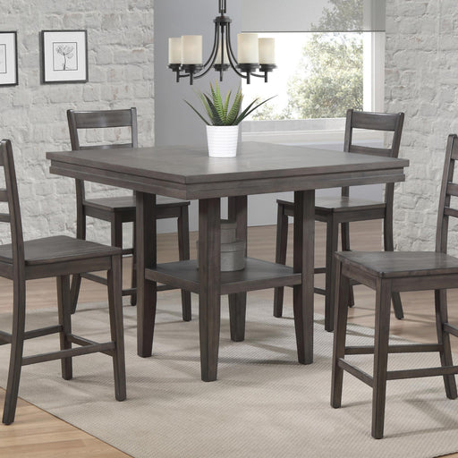 Sunset Trading Shades of Gray 45" Square Pub Table with Storage Shelf | Counter Height Dining | Seats 6 -  Chapter 11 Furniture (Lewiston, Maine)
