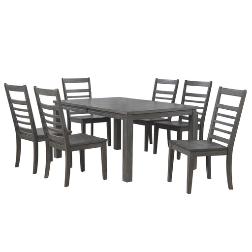 Sunset Trading Shades of Gray 7 Piece 82" Rectangular Extendable Dining Set | Seats 8 -  Chapter 11 Furniture (Lewiston, Maine)
