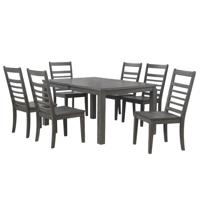 Sunset Trading Shades of Gray 7 Piece 82" Rectangular Extendable Dining Set | Seats 8 -  Chapter 11 Furniture (Lewiston, Maine)