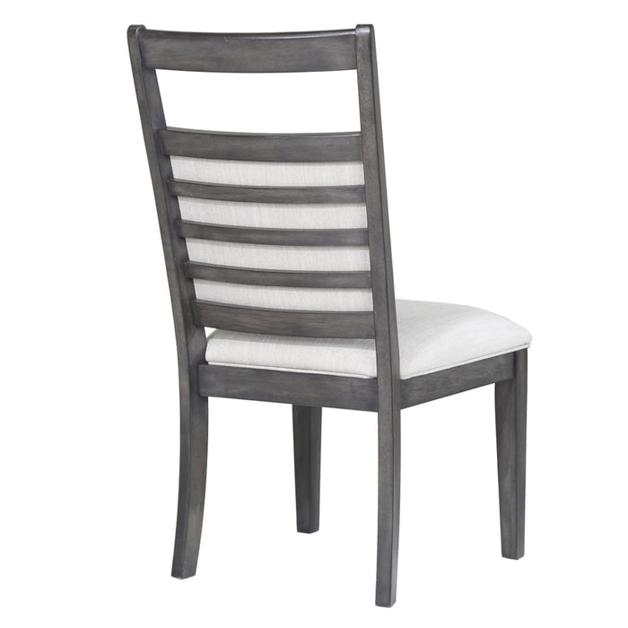 Sunset Trading Shades of Gray 7 Piece 82" Rectangular Extendable Dining Set | Upholstered Chairs | Seats 8 -  Chapter 11 Furniture (Lewiston, Maine)