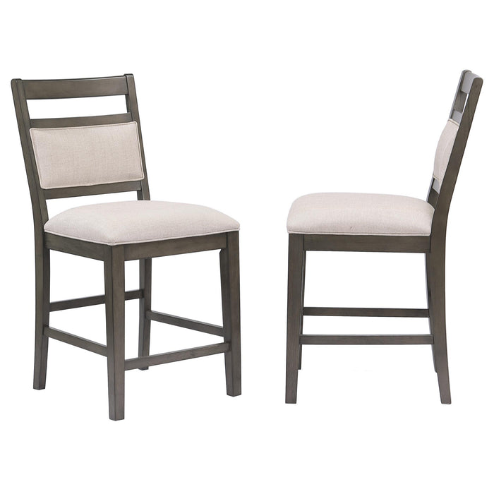 Sunset Trading Shades of Gray Upholstered Barstool | Fabric Back and Seat | Counter Height Stool