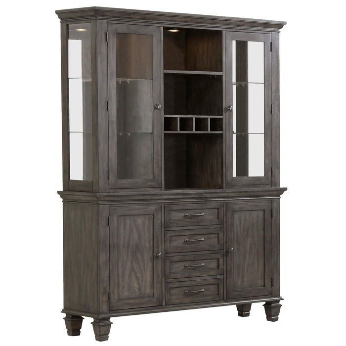 Sunset Trading Shades of Gray Lighted China Cabinet | Wine Storage