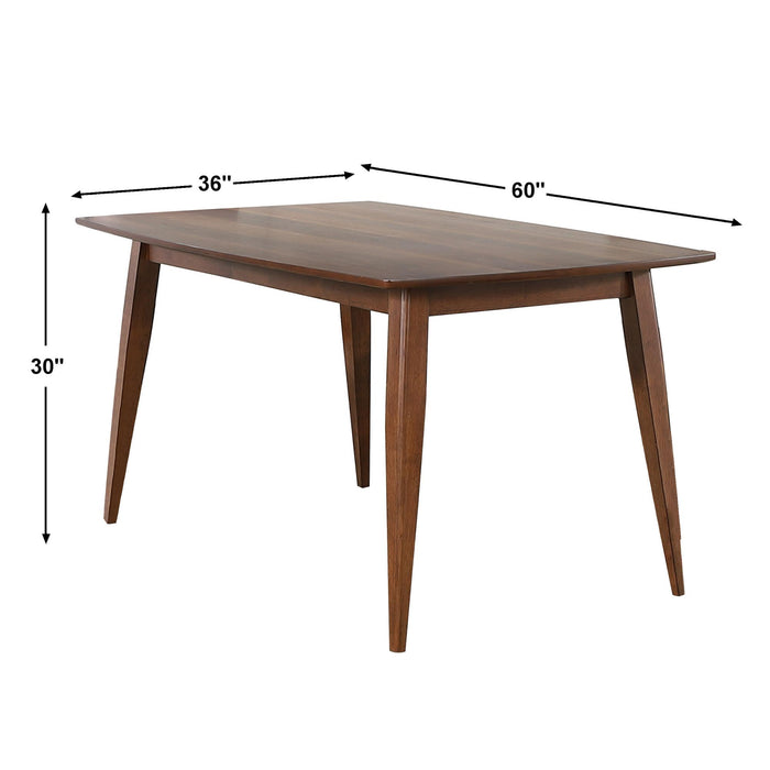 Sunset Trading Mid Century 60" Rectangular Dining Table | Danish Brown Wood | Seats 4,6 -  Chapter 11 Furniture (Lewiston, Maine)