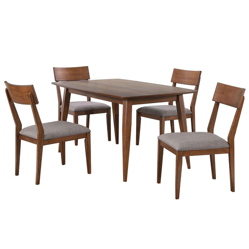 Sunset Trading Mid Century 5 Piece 60" Rectangular Dining Table Set | Padded Performance Fabric Seats | Seats 4, 6 -  Chapter 11 Furniture (Lewiston, Maine)